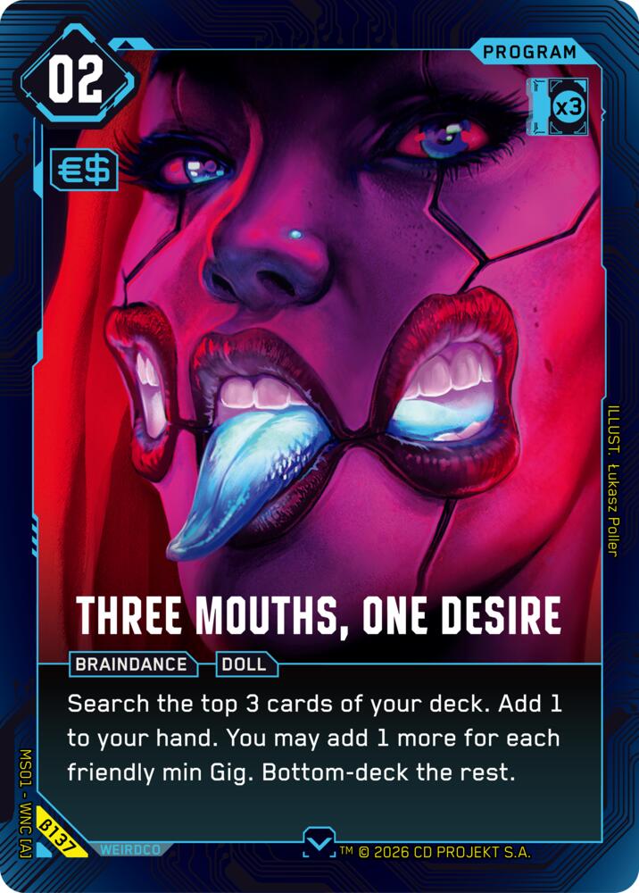Three Mouths, One Desire card image