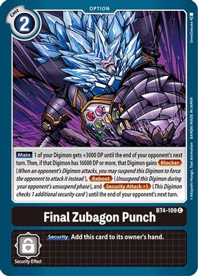 Final Zubagon Punch card image