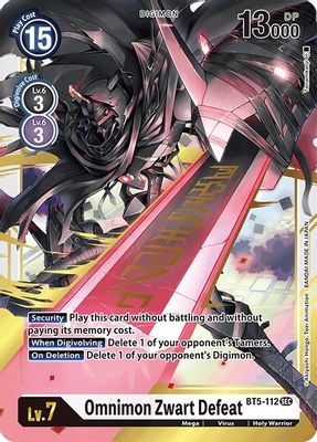 Omnimon Zwart Defeat card image