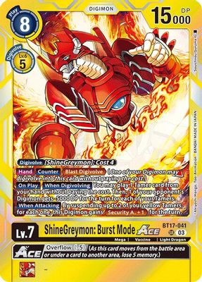 ShineGreymon: Burst Mode ACE card image