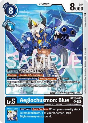 Aegiochusmon: Blue card image