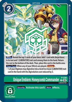 Unique Emblem: Honeycomb Commander card image