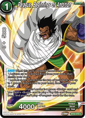 Paragus, Beginnings of Ambition