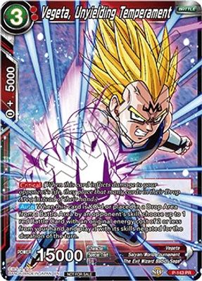 Vegeta, Unyielding Temperament