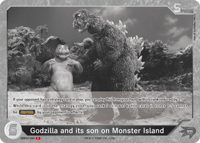 Godzilla and its son on Monster Island card image