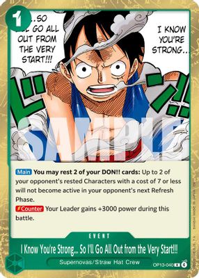 I Know You're Strong So I'll Go All Out from the Very Start!!! card image