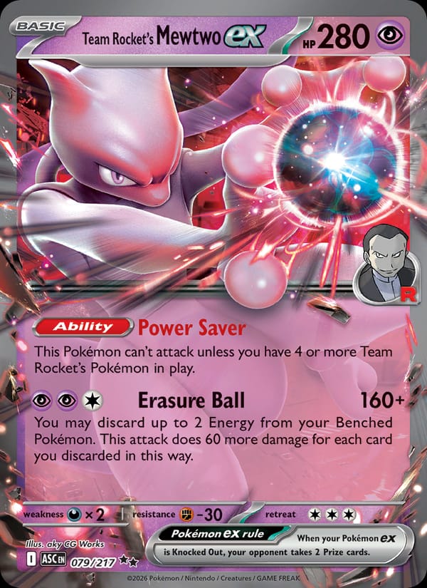 Team Rocket's Mewtwo ex card image