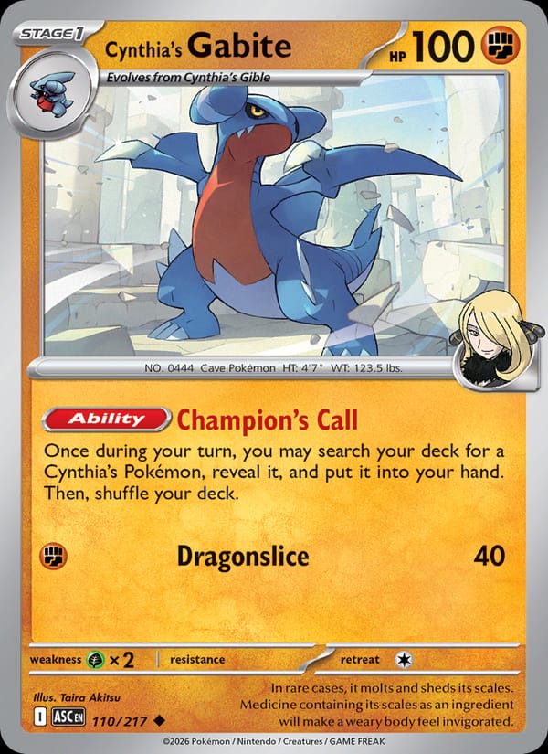 Cynthia's Gabite card image