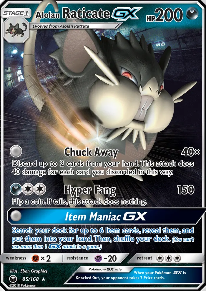 Alolan Raticate GX card image