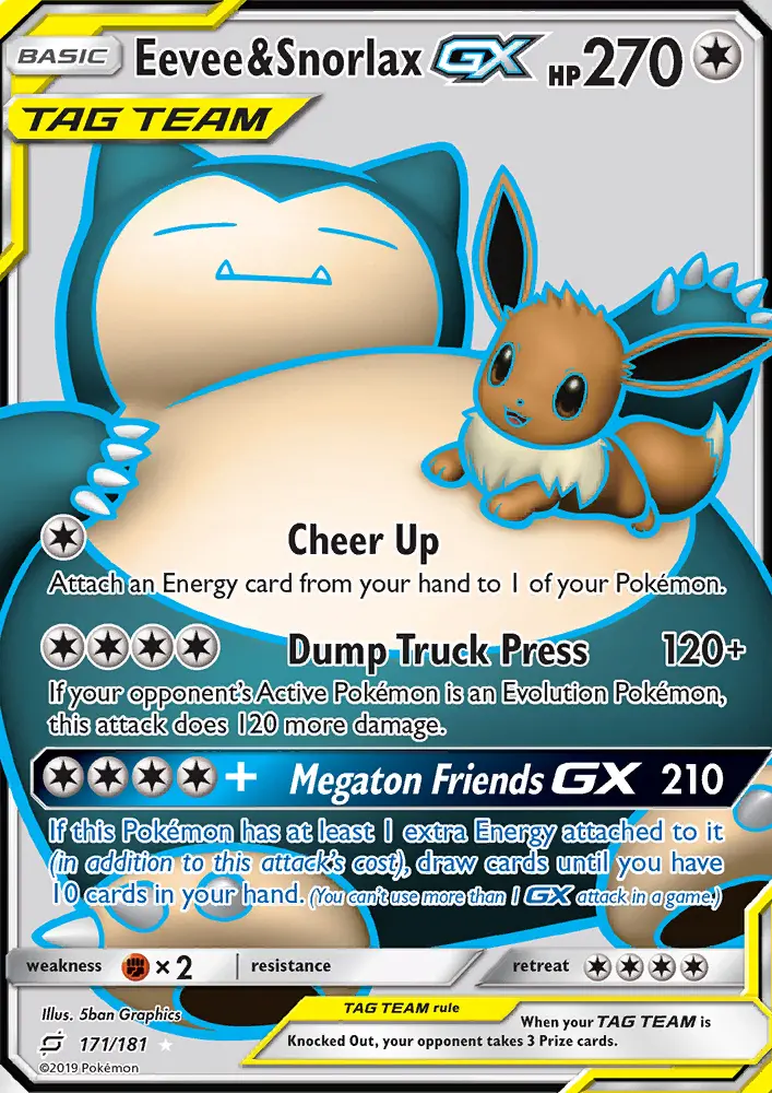 Eevee & Snorlax GX card image