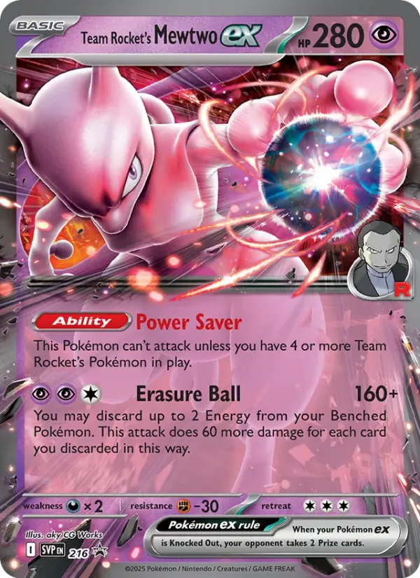 Team Rocket's Mewtwo ex card image