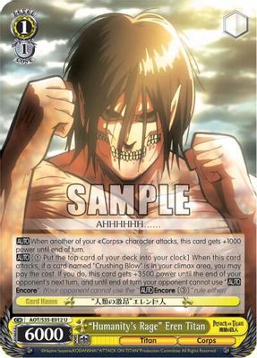 "Humanity's Rage" Eren Titan card image