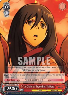 "A Chain of Tragedies" Mikasa card image