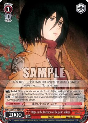 "Hope in the Darkness of Despair" Mikasa card image