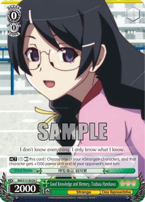 Good Knowledge and Memory, Tsubasa Hanekawa card image