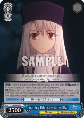 Warning Before the Battle, Illya card image