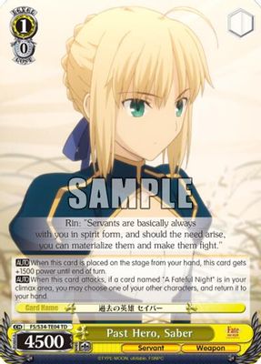 Past Hero, Saber card image