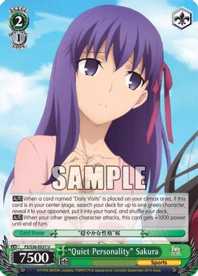"Quiet Personality" Sakura card image