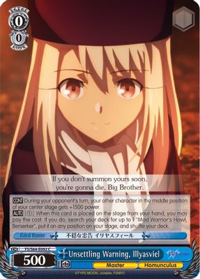 Unsettling Warning, Illyasviel card image