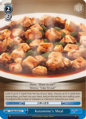 Kotomine's Meal card image