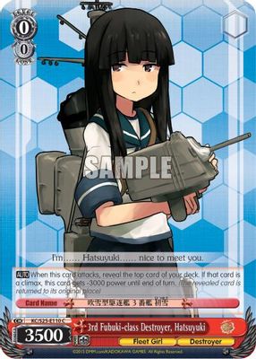 3rd Fubuki-class Destroyer, Hatsuyuki card image