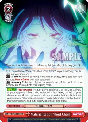 Materialization Word Chain card image