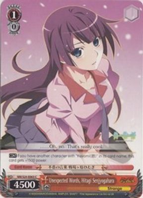 Unexpected Words, Hitagi Senjyogahara card image