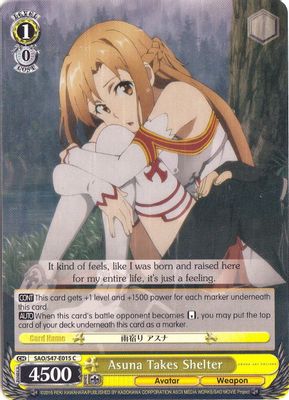 Asuna Takes Shelter card image