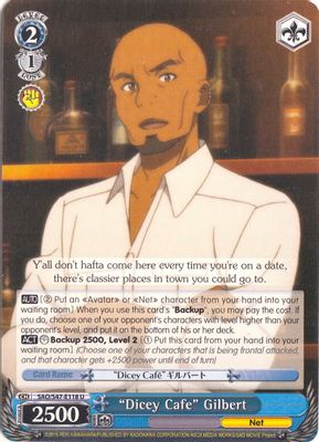 “Dicey Cafe” Gilbert card image