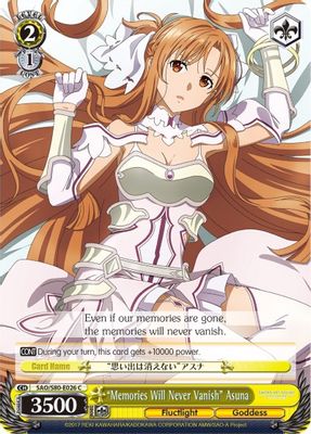 "Memories Will Never Vanish" Asuna card image