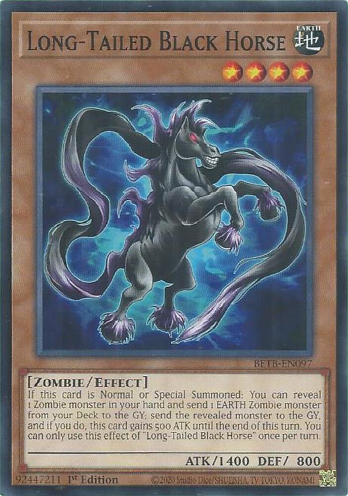 Long-Tailed Black Horse card image