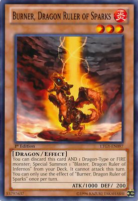Burner, Dragon Ruler of Sparks card image